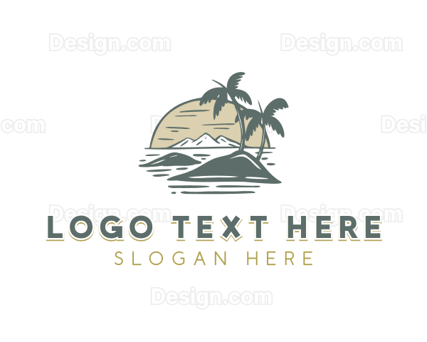 Island Coast Palm Tree Logo