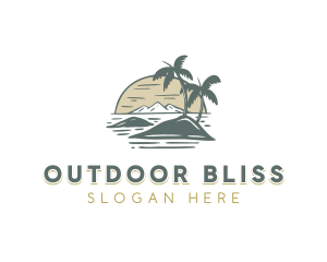 Island Coast Palm Tree logo design