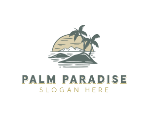 Island Coast Palm Tree logo design