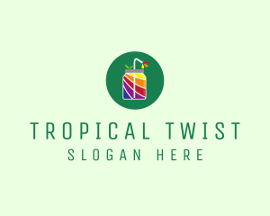 Tropical Juice Drink Jar logo design