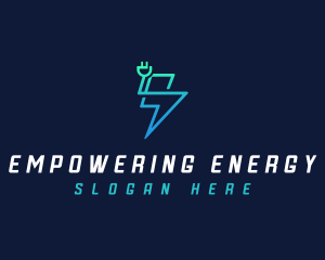 Lightning Power Plug  logo design