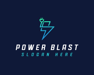 Lightning Power Plug  logo design