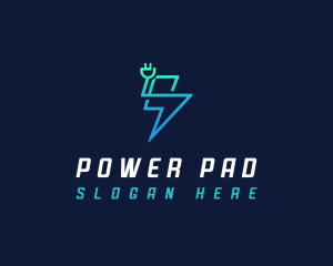 Lightning Power Plug  logo design