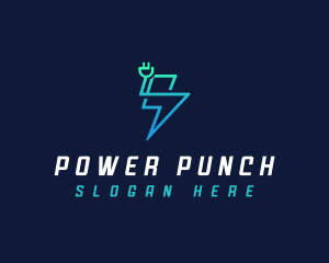 Lightning Power Plug  logo design