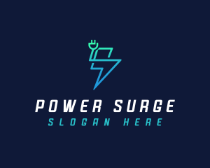 Lightning Power Plug  logo design