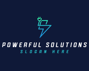 Lightning Power Plug  logo design