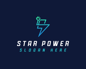 Lightning Power Plug  logo design