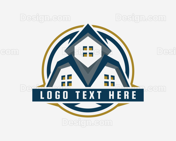 House Roofing Construction Logo