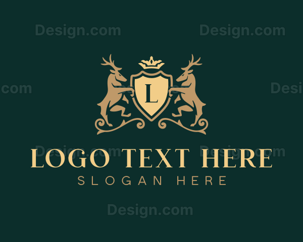 Upscale Deer Heraldry Logo