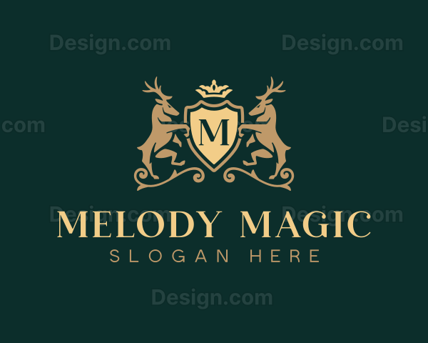 Upscale Deer Heraldry Logo