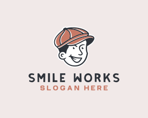 Smiling Retro Boy logo design