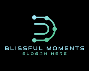Digital Tech Modern Letter D logo