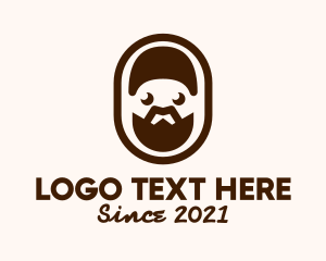 Brown Bearded Man Badge logo