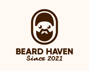 Brown Bearded Man Badge logo design