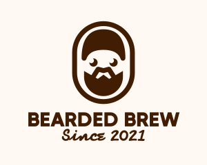 Brown Bearded Man Badge logo