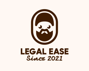 Brown Bearded Man Badge logo