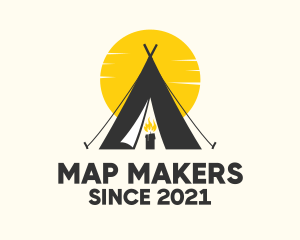 Candle Camp Teepee logo design