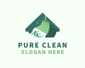 Housekeeper Mop Cleaning logo design