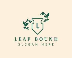 Premium Leaf Shield logo design