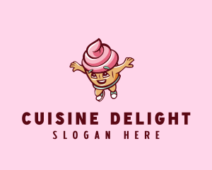 Cupcake Icing Dessert logo design