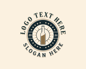 Hipster Liquor Pub Logo