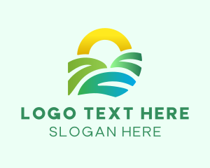 Green Landscape Sunset logo