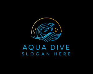 Wave Beach Surfing  logo design