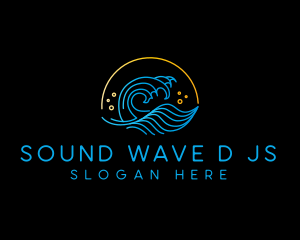 Wave Beach Surfing  logo design