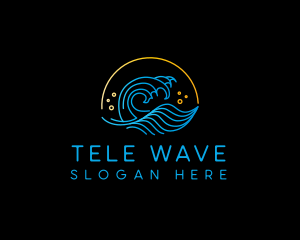 Wave Beach Surfing  logo design