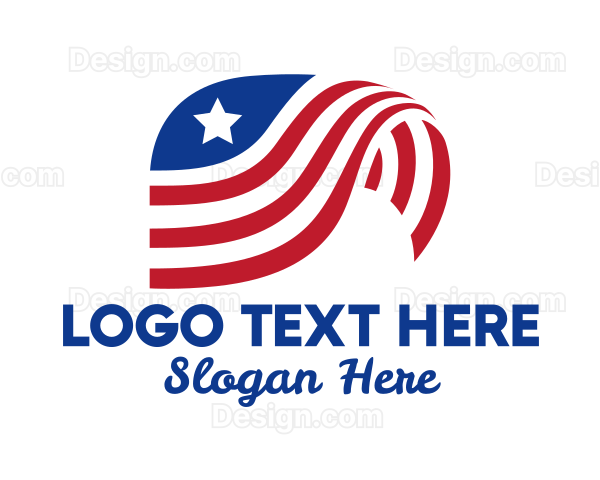 Waving American Flag Logo