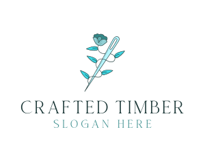 Floral Needle Alteration logo design