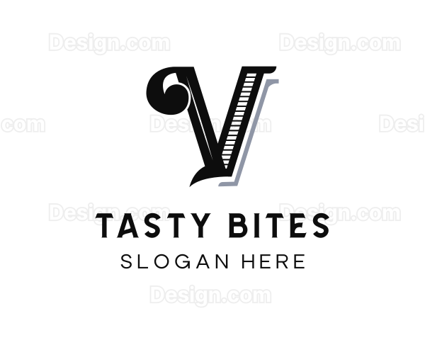 Luxury Fashion Boutique Letter V Logo