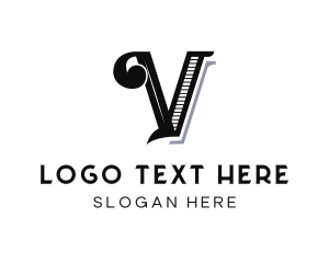 Luxury Fashion Boutique Letter V Logo