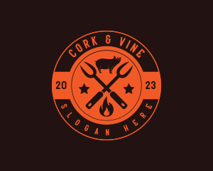 Pork Barbecue Grill logo design