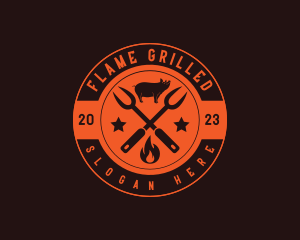 Pork Barbecue Grill logo design