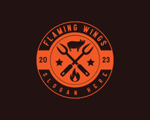 Pork Barbecue Grill logo design