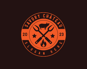 Pork Barbecue Grill logo design