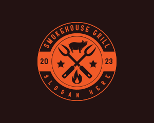 Pork Barbecue Grill logo design