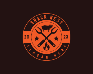 Pork Barbecue Grill logo design