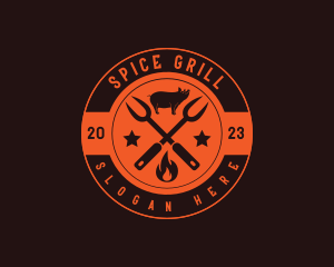 Pork Barbecue Grill logo design