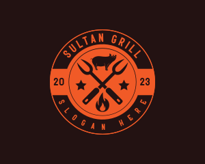 Pork Barbecue Grill logo design