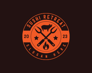 Pork Barbecue Grill logo design