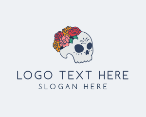 Floral Sugar Skull logo