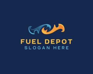 Heating Cooling Fuel logo design