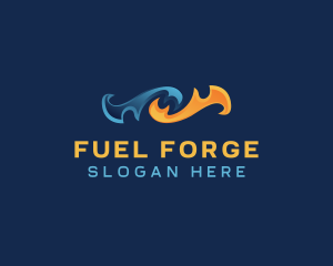 Heating Cooling Fuel logo design