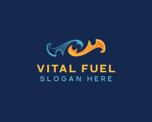 Heating Cooling Fuel logo design