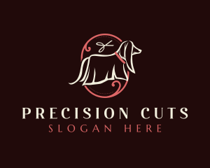 Scissors Dog Groomer logo design