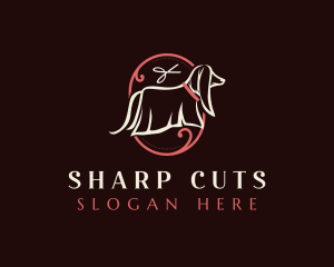 Scissors Dog Groomer logo design