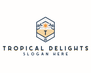 Tropical Beach Vacation logo design