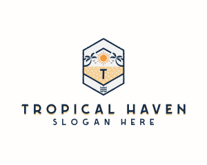 Tropical Beach Vacation logo design